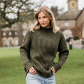 Toggi Ladies Ruislip Chunky Knit Sweater in Olive Green